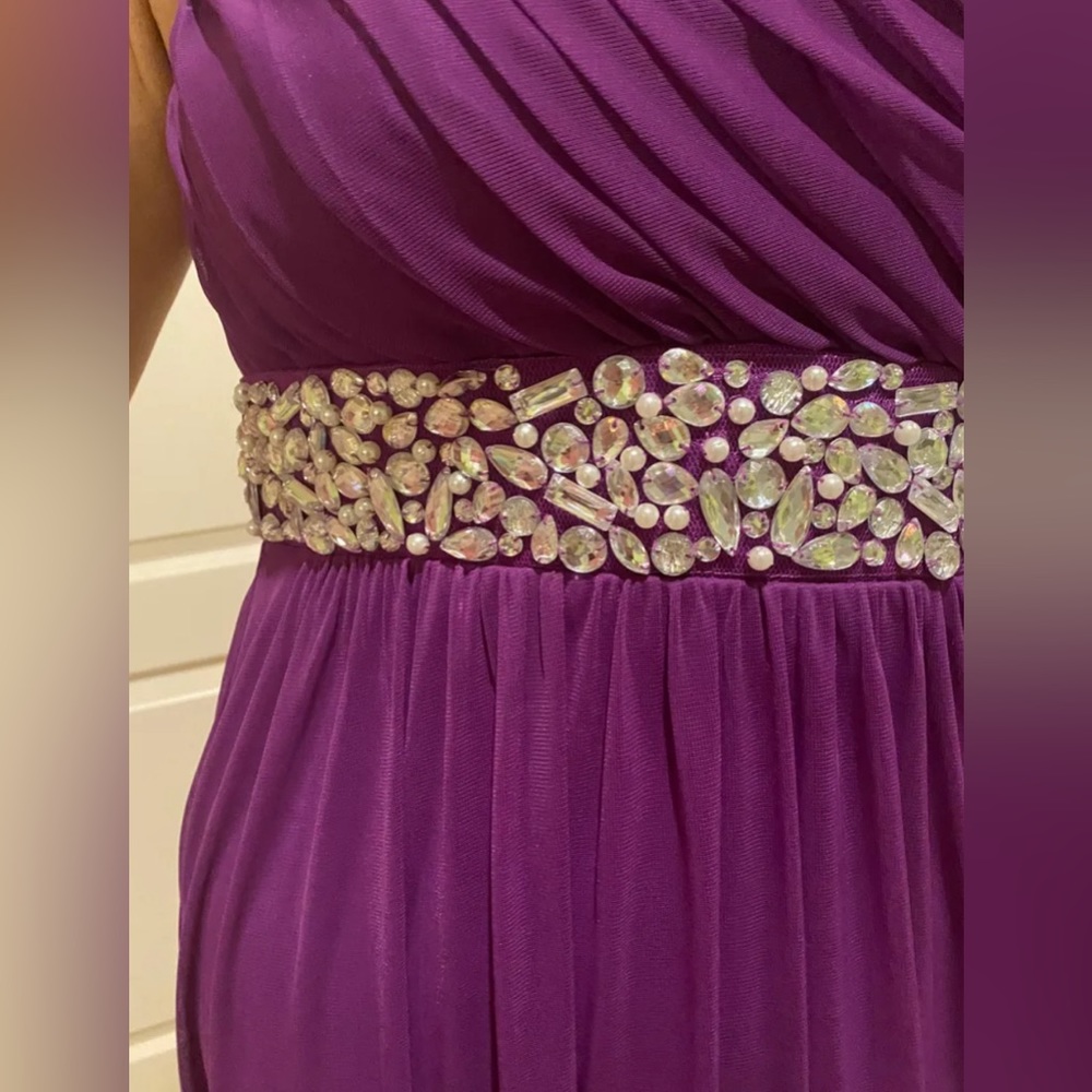 City Triangles Purple One Shoulder Sequin Dress - Picture 3 of 5